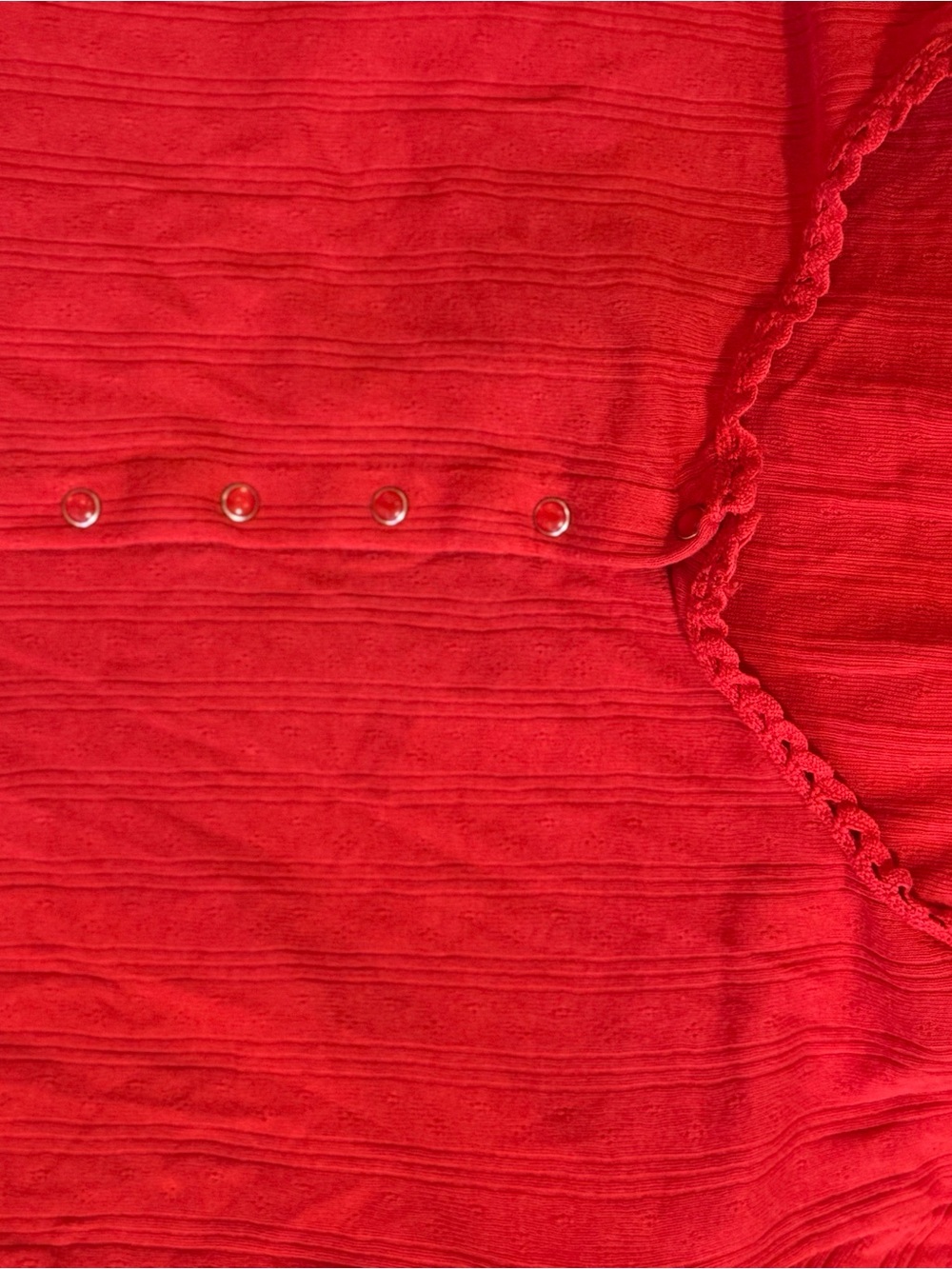 GAP Red Ribbed V-Neck Button-Front Sweater - Picture 2 of 4